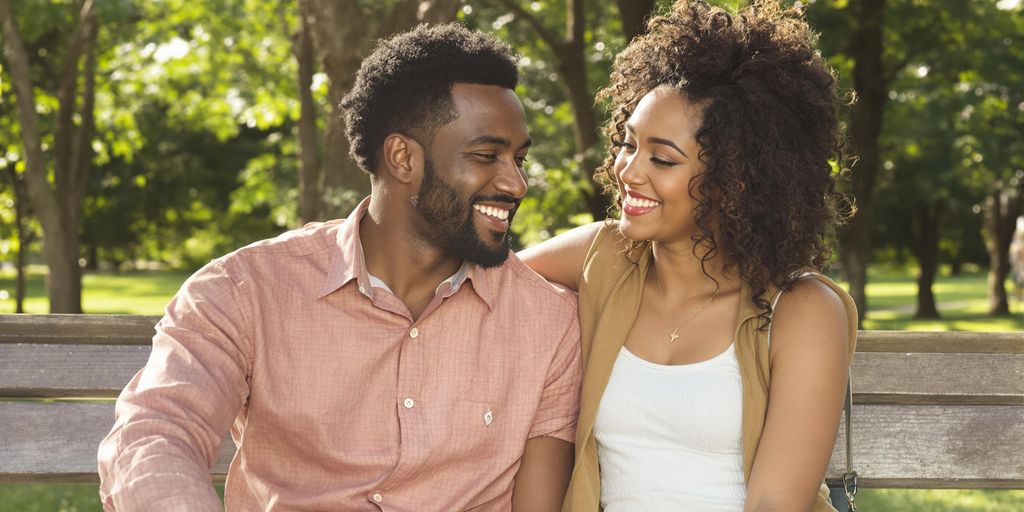 Couple enjoying a peaceful moment in nature together.